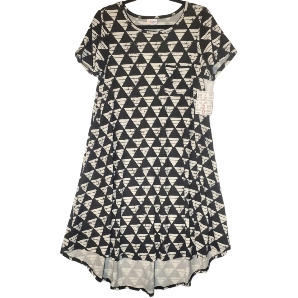 NWT LuLaRoe Carly Black & White Triangles Unicorn Small - Picture 3 of 10